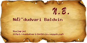 Nádudvari Baldvin névjegykártya